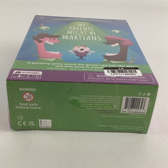 My Parents Might Be Martians Guessing Game 2022 Exploding Kittens Family Night - Picture 6 of 6